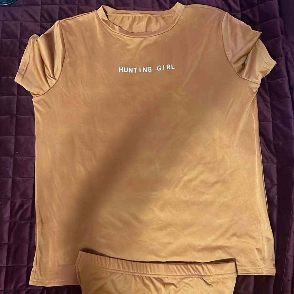 Rust colored large biker short SHEIN set